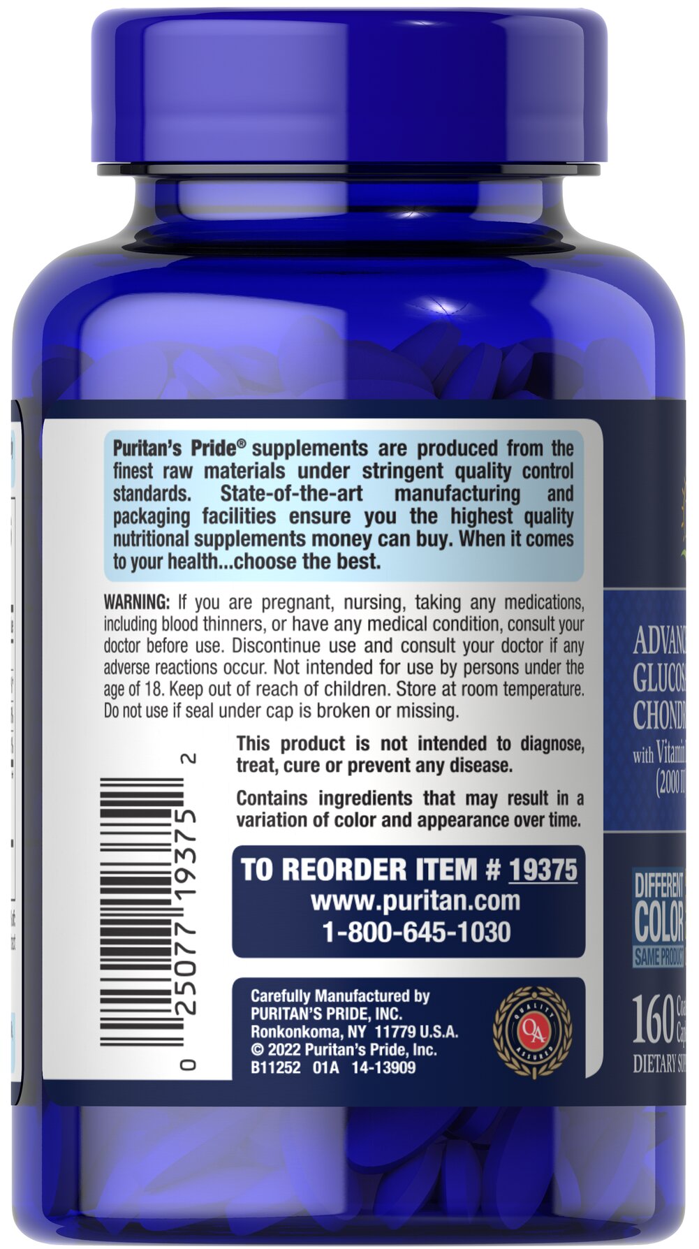 Puritan’s Pride Advanced Glucosamine (80 Coated Tablets) - Image 2