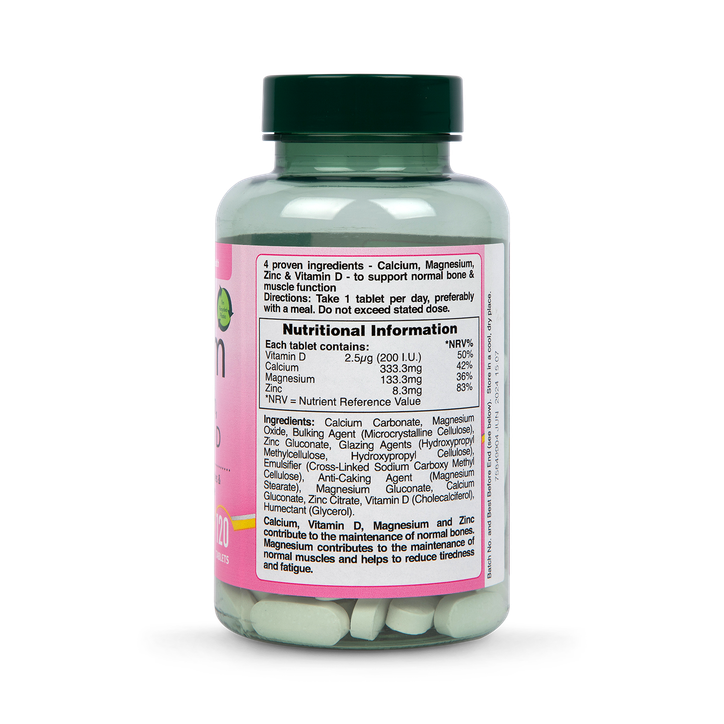 Holland & Barrett Calcium Magnesium Vitamin D & Zinc (120 Tablets) - Image 2