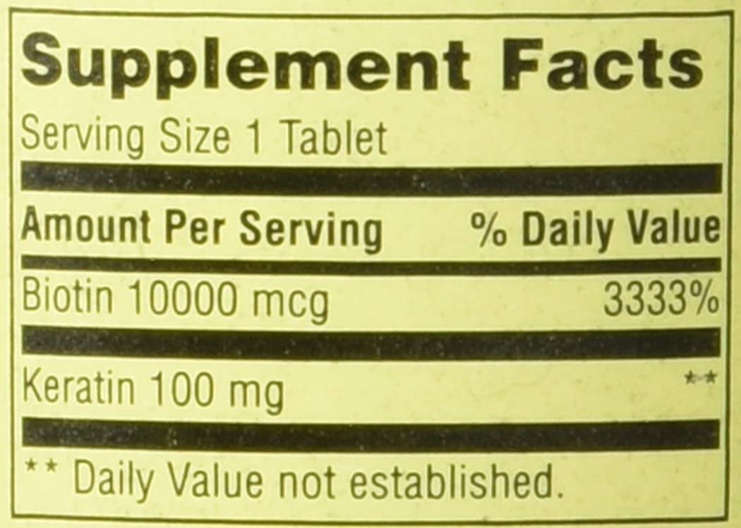 Spring Valley Biotin 10,000 mcg (60 Tablets) - Image 2