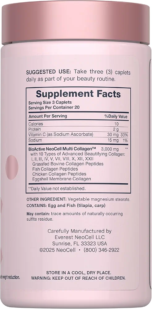 NeoCell Multi Collagen Peptides (60 Caplets) - Image 2