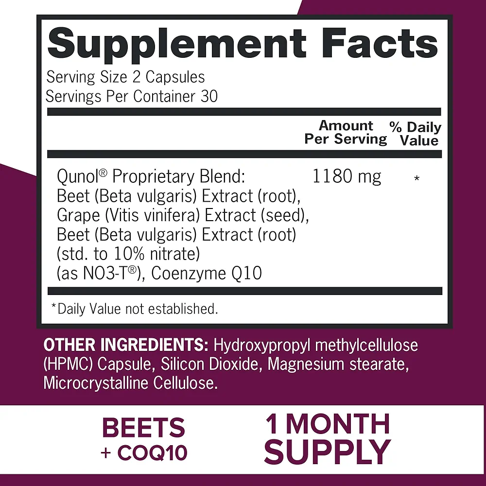 Qunol Blood Pressure Support – (60 Capsules) - Image 2