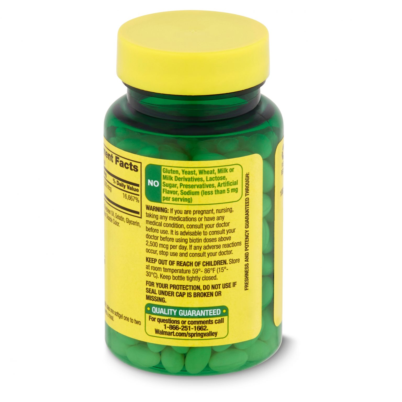Spring Valley Biotin (5,000 mcg) – (120 Softgels) - Image 3