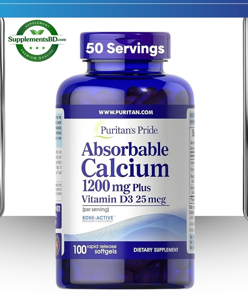 Puritan’s Pride Calcium 1200mg (100 Softgels)
