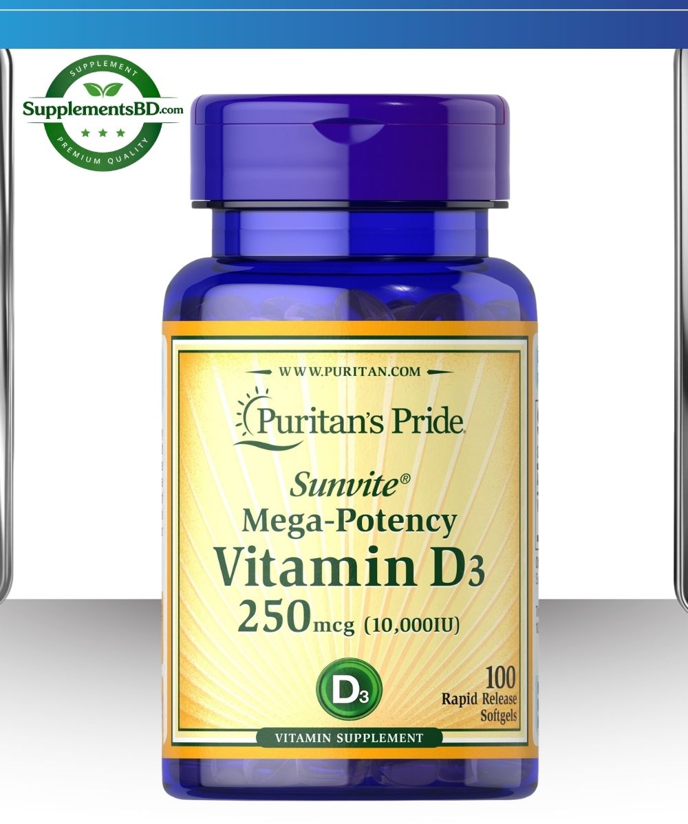 Puritan’s Pride Vitamin D3 (10,000 IU) – (100 softgels)