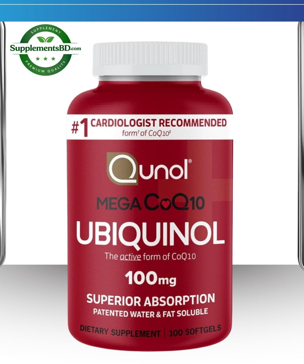Qunol Mega CoQ10 Ubiquinol (100 mg) – (100 Softgels)