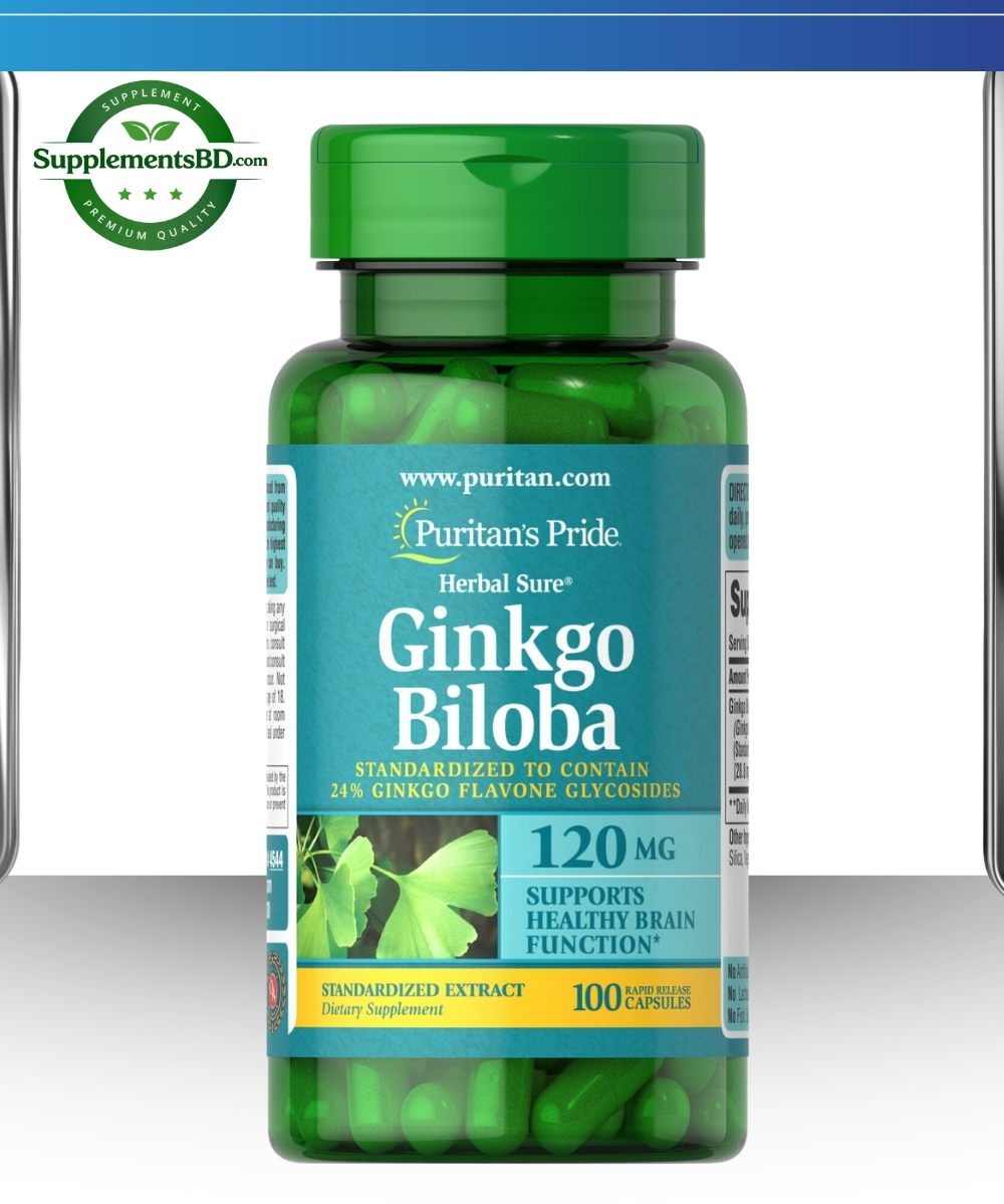 Puritan’s Pride Ginkgo Biloba 120mg- (100 capsules)