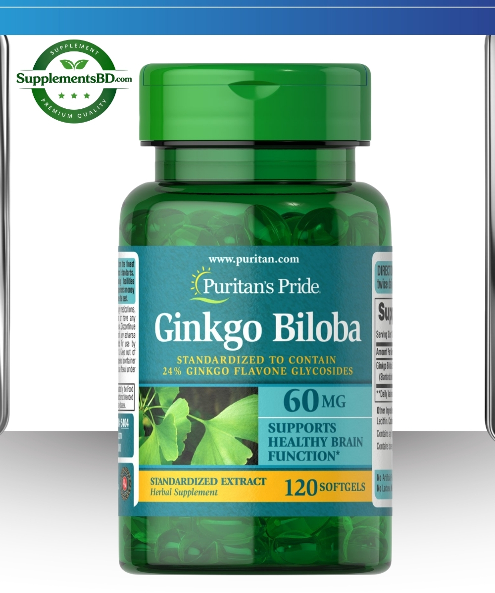 Puritan’s Pride Ginkgo Biloba 60mg - (120 Tablets)