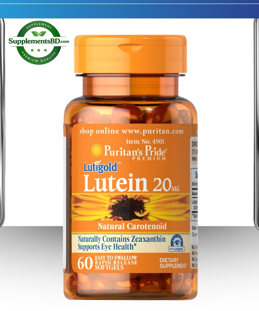 Puritans Pride Lutein 20 mg with Zeaxanthin (60 Softgels)