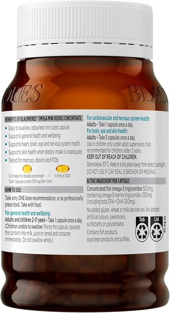 Blackmores Mini Omega Double Concentrate (400 Capsules) - Image 3