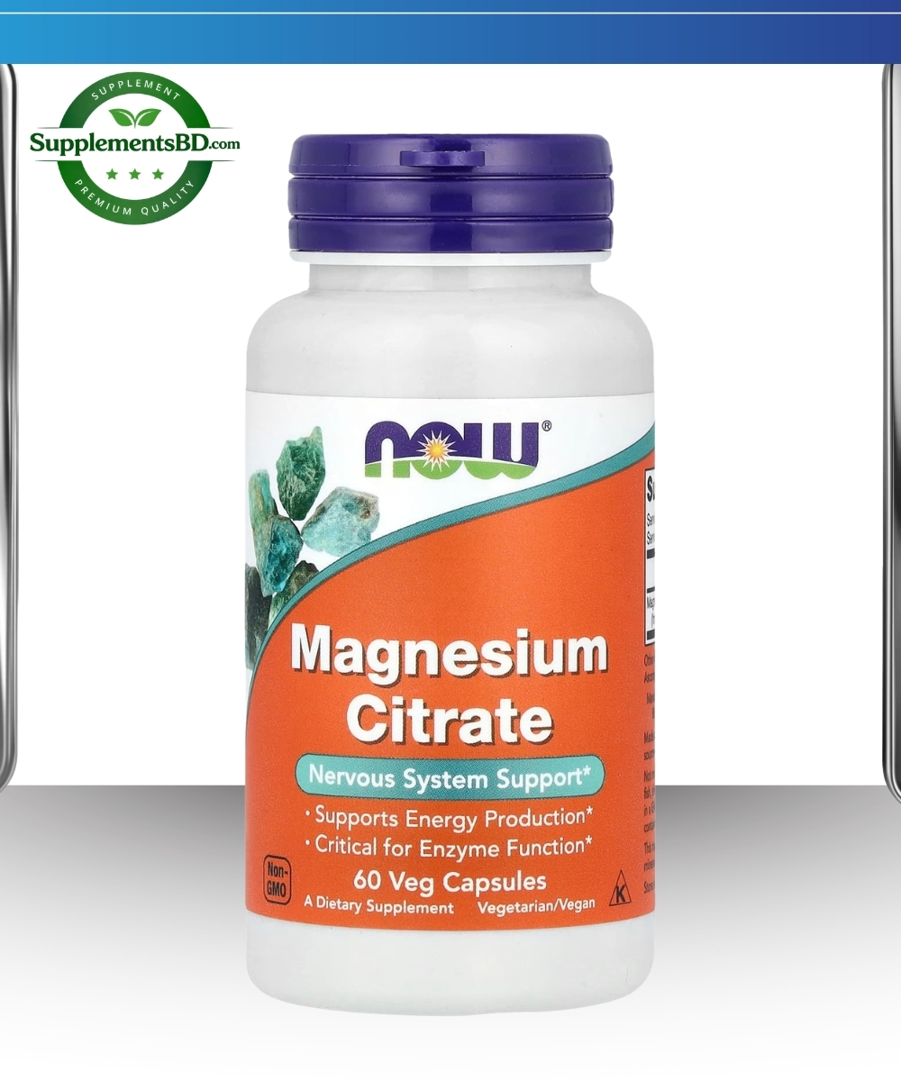 NOW Foods Magnesium Citrate (60 Veg Capsules)