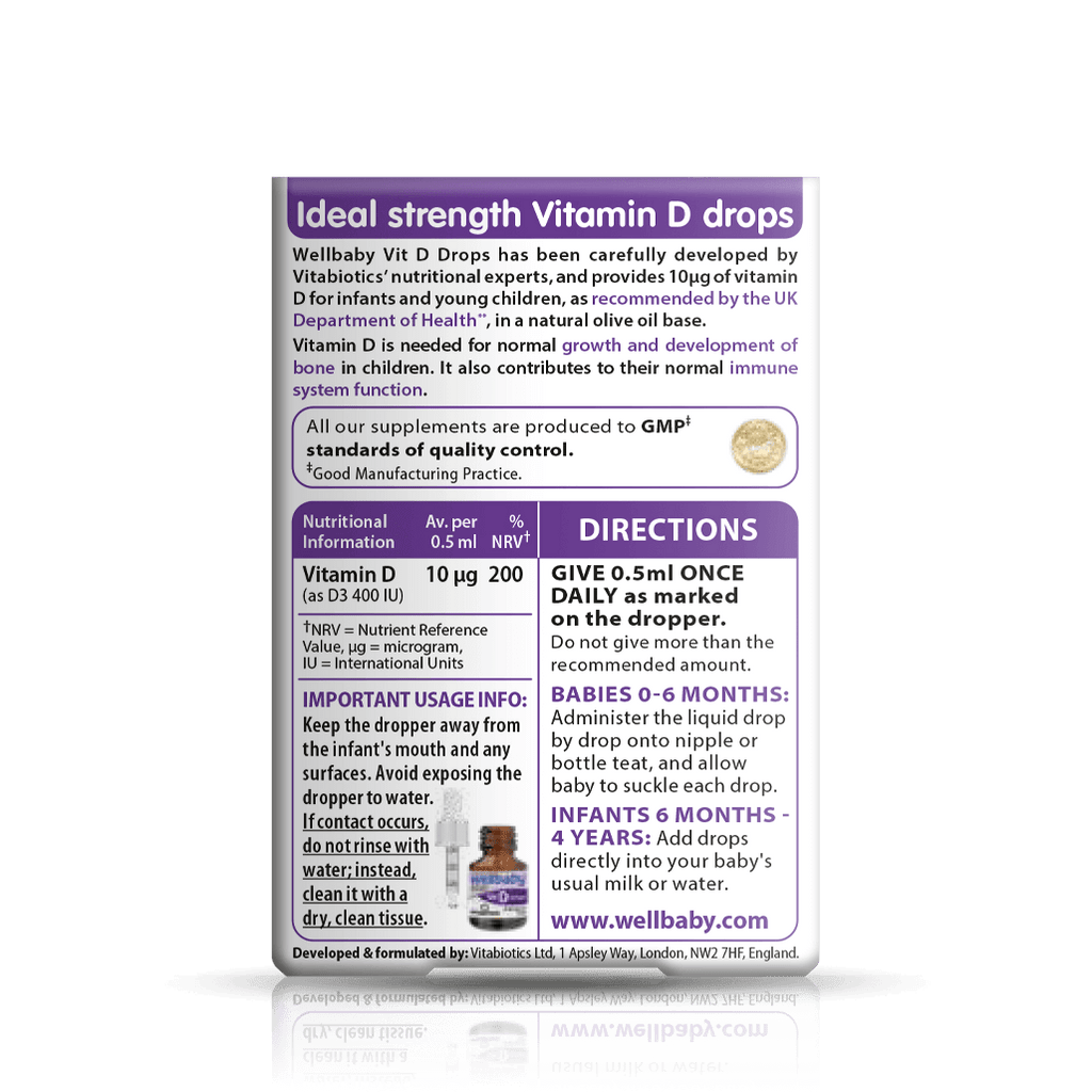 Vitabiotics Wellbaby Vitamin D Drops (30ml) - Image 2