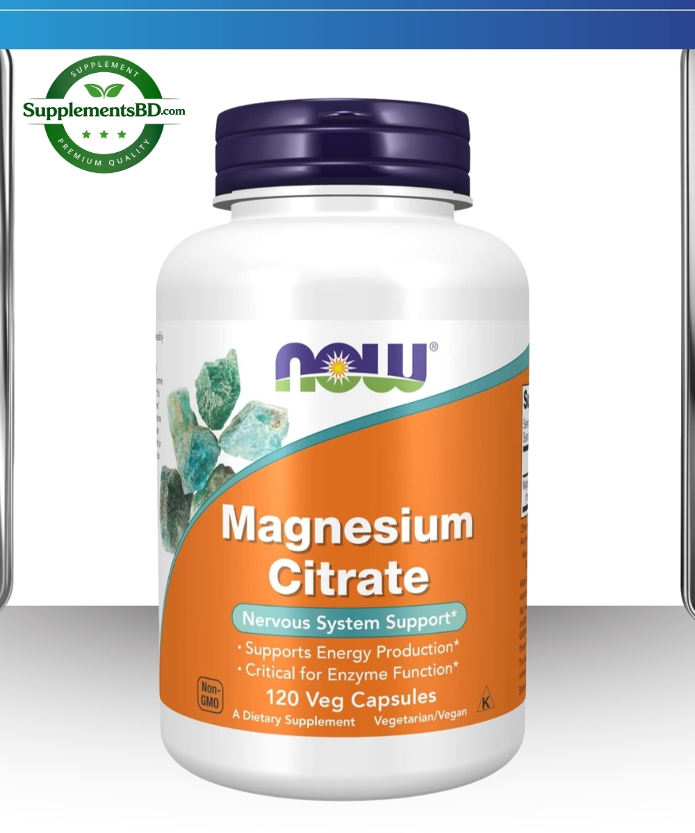 NOW Magnesium Citrate(120 veg Capsules)