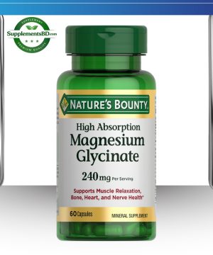 Nature’s Bounty High Absorption Magnesium Glycinate 240 mg (60 Capsules)