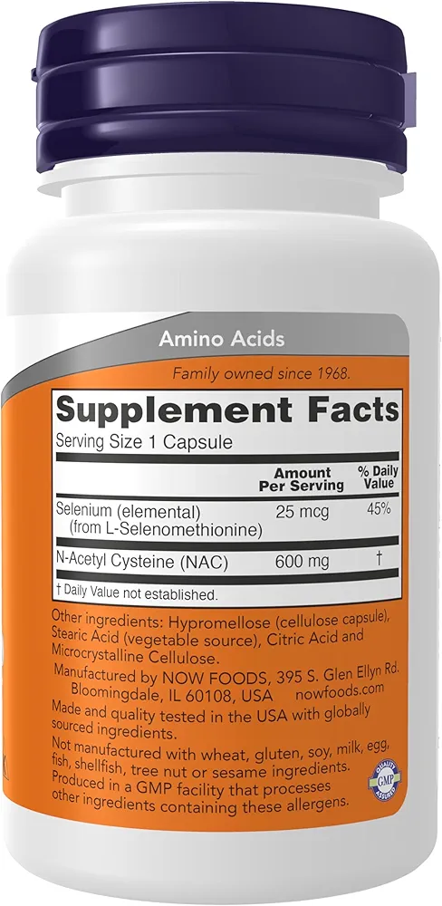 NOW Foods NAC With Selenium(30 Capsules) - Image 2