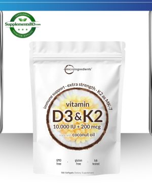 Micro Ingredients Vitamin D3 & K2 (180 Softgels)